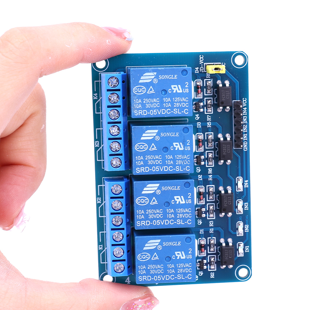Relay Module 5V - 5V 12V 4 Kanallı Röle Kartı,