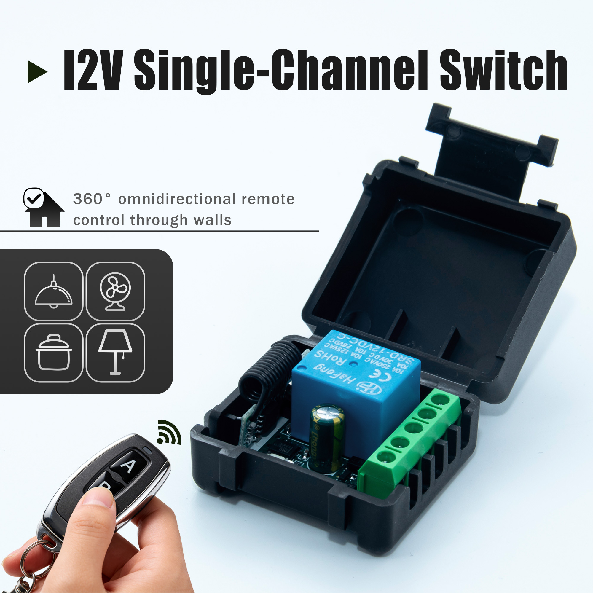 Relay Module 5V - DC 12V 433MHz Kablosuz Uzaktan Kumanda