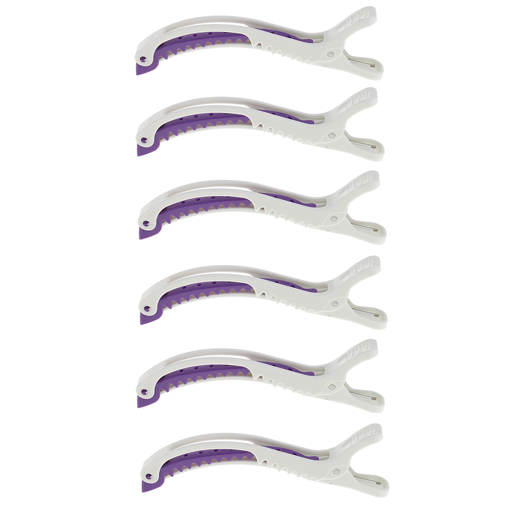 Crocodile Clip Set - 6 adet Pro kuaför salonu kesit