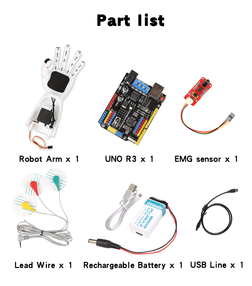 EMG sensörü robotik kol elektr - Diy Electronics Kits incelemesi ve fiyatı