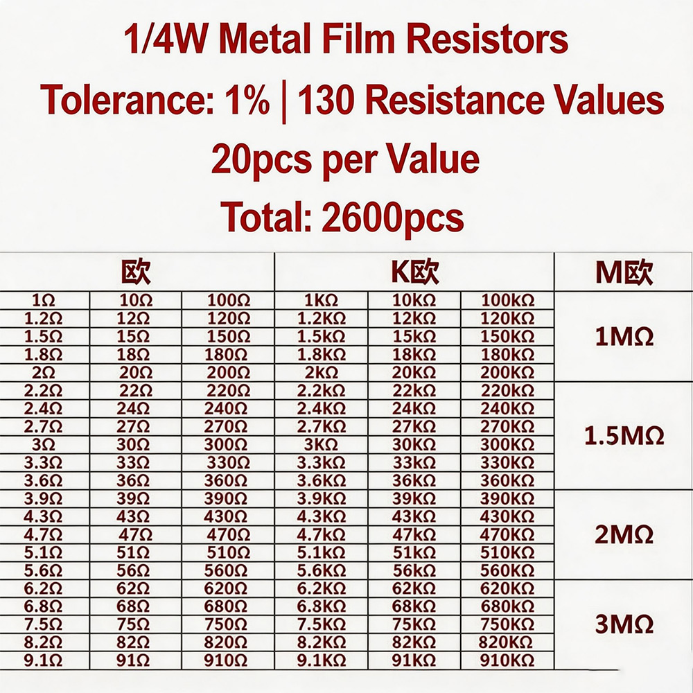 2600 adet Metal Film Dirençler - Diy Electronics Com incelemesi ve fiyatı